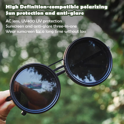 Adjustable Vision Glasses 1-9 Gears Rounded Polarized Glasses